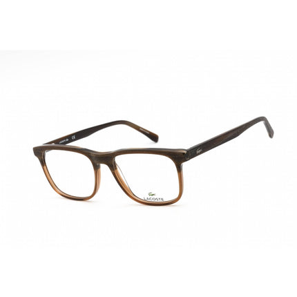 Lacoste Unisex Eyeglasses - Transparent Brown/Wood Plastic Square Frame | L2849 210 ,