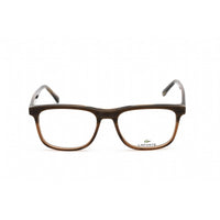 Lacoste Unisex Eyeglasses - Transparent Brown/Wood Plastic Square Frame | L2849 210 ,