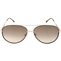 Lacoste Unisex Sunglasses - Brown Lens Full Rim Matte Gold Pilot Frame | L247S 710 ,