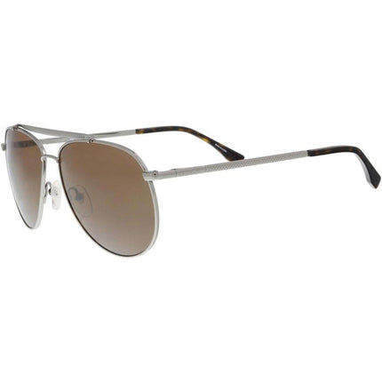 Lacoste Unisex Sunglasses - Brown Polycarbonate Lens Gunmetal Metal Frame | L177S 033 ,