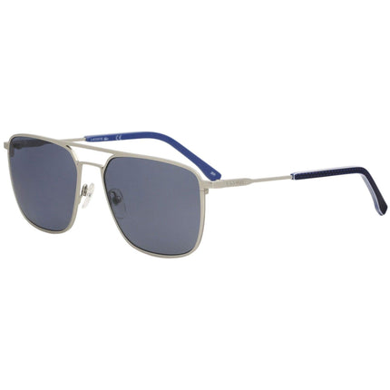 Lacoste Unisex Sunglasses - Full Rim Matte Silver Pilot Shaped Metal Frame | L194S 045 ,