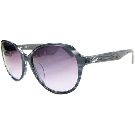 Lacoste Unisex Sunglasses - Gradient Lens Striped Grey Oval Frame | LACOSTE L809SA 35 ,