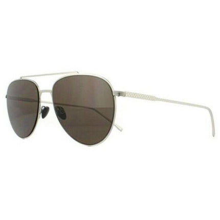 Lacoste Unisex Sunglasses - Matte Palladium Metal Frame Brown Lens | LACOSTE L195S 028 ,