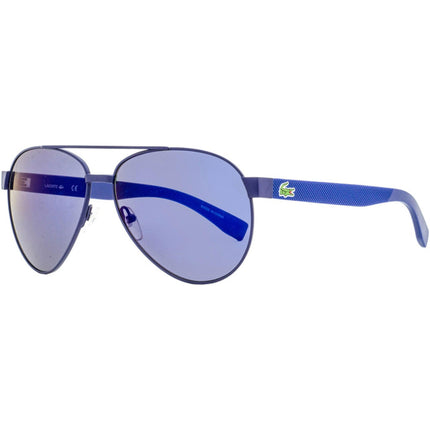 Lacoste Unisex Sunglasses - Purple Lens Full Rim Matte Blue Pilot Frame | L185S 424 ,
