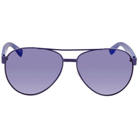 Lacoste Unisex Sunglasses - Purple Lens Full Rim Matte Blue Pilot Frame | L185S 424 ,