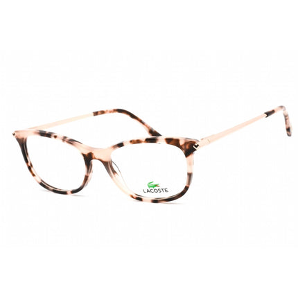 Lacoste Women's Eyeglasses - Clear Lens Rose Havana Plastic Cat Eye Frame | L2863 219 ,