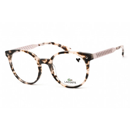 Lacoste Women's Eyeglasses - Clear Lens Rose Havana Plastic Round Frame | L2806 219 ,