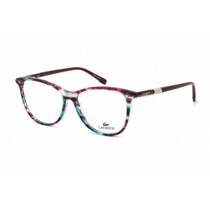 Lacoste Women's Eyeglasses - Clear Lens Striped Aqua Cyclamen Cat Eye | L2822 444 ,