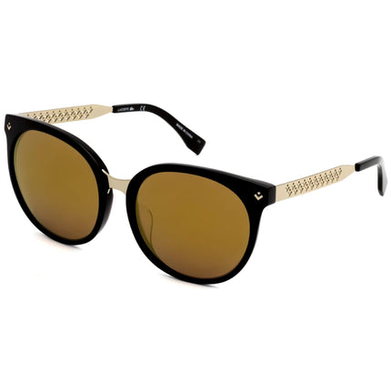 Lacoste Women's Sunglasses - Brown Lens Black/Gold Round Shape Frame | L842SA 001 ,