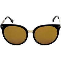 Lacoste Women's Sunglasses - Brown Lens Black/Gold Round Shape Frame | L842SA 001 ,