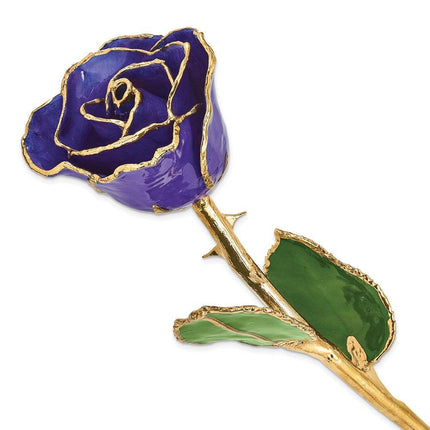 Lacquer Dipped Gold Trim Blue Violet Pearl Rose ,