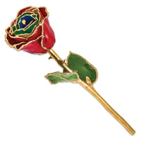 Lacquer Dipped Gold Trim Gypsy Rainbow Rose ,