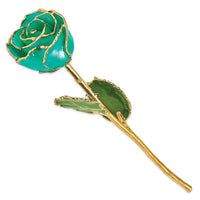 Lacquer Dipped Gold Trim Monet Green Rose ,