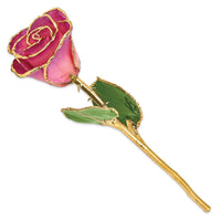 Lacquer Dipped Gold Trim Pink Picasso Rose ,