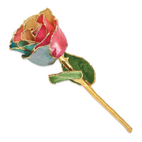 Lacquer Dipped Gold Trim Tri-color Rose ,