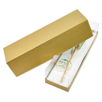 Lacquer Dipped Gold Trimmed Pink Orchid Stem ,