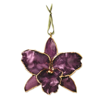 Lacquer Dipped Purple Cattleya Orchid Ornament ,