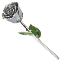 Lacquer Dipped Silver Trim Silver Moonstone Rose ,
