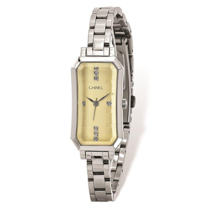 Ladies Chisel Stainless Steel Champagne Dial Watch ,