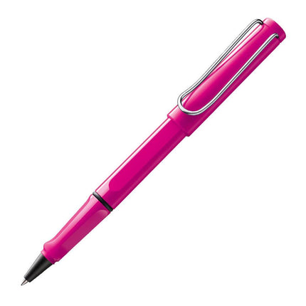 Lamy Rollerball Pen - Safari Shiny Pink Plastic Body | L313RBPNK-BLK ,