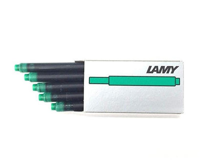 Lamy T10 Fountain Pen Green Ink Cartridge, Pack of 5 ,