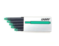 Lamy T10 Fountain Pen Green Ink Cartridge, Pack of 5 ,