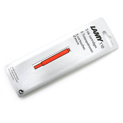 Lamy T10 Fountain Pen Red Ink Cartridge, Pack of 5 ,