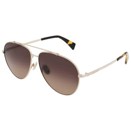 Lanvin Men's Sunglasses - Gradient Brown Lens Gold Metal Full Rim Frame | LNV113S 740 ,