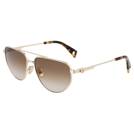 Lanvin Unisex Sunglasses - Gold Aviator Frame Brown Gradient Lens | LNV105S 740 ,