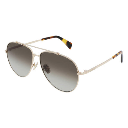 Lanvin Unisex Sunglasses - Gradient Grey Lens Gold Metal Pilot Frame | LNV113S 714 ,