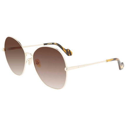 Lanvin Women's Sunglasses - Gradient Brown Lens Gold Metal Full Rim | LNV119S 740 ,