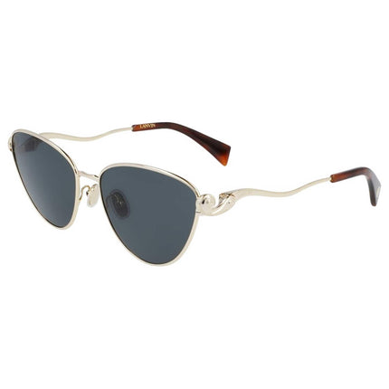 Lanvin Women's Sunglasses - Gray Lens Gold Metal Full Rim Cat Eye Frame | LNV112S 710 ,