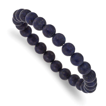 Lapis Agate Beaded Stretch Bracelet ,