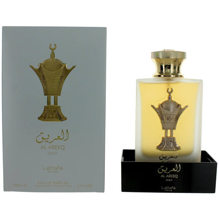 Lattafa Unisex EDP Spray - Al Areeq Gold Saffron and Black Tea Top Notes, 3.4 oz ,