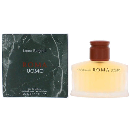 Laura Biagiotti Men's Eau De Toilette Spray - Roma Uomo Everyday Casual Wear, 2.5 oz ,