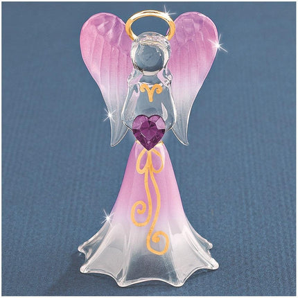 Lavender Angel w/ Swarovski Elements Glass Figurine ,