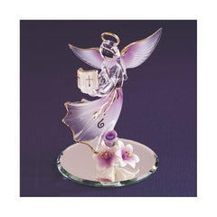Lavender Angel with Bible Glass Figurine