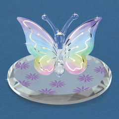 Lavender Rainbow Butterfly Glass Figurine
