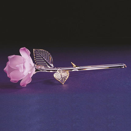 Lavender Rose Glass Figurine ,