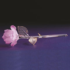 Lavender Rose Glass Figurine