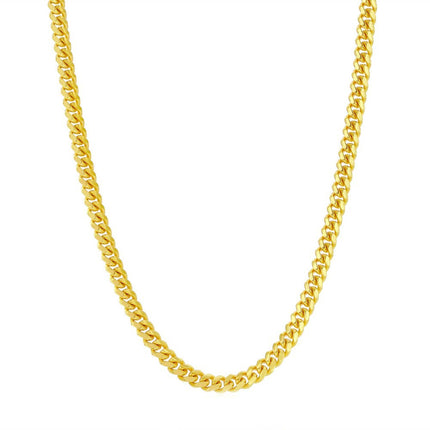 Men's Chain - Gold Plated Sterling Silver 4mm Miami Cuban | Q-5734-18 ,