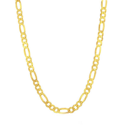 Men's Chain - Gold Sterling Silver 5mm Flat Figaro, 20 Inch | Q-5756-20 ,