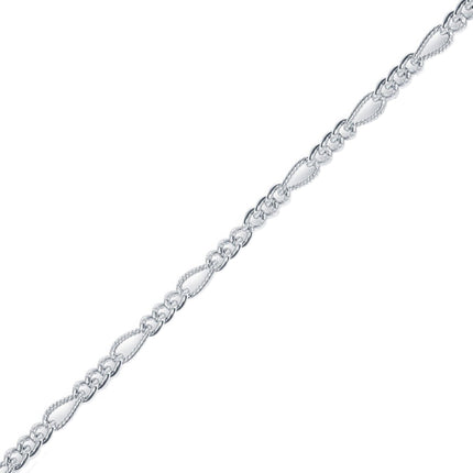 Women's Bracelet - Sterling Silver Figaro Linked Design | Q-5353-7.5 ,