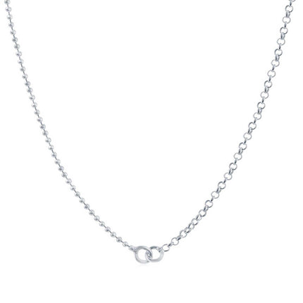 Women's Chain - Silver Half Rolo and Beaded Style, 20 Inch | Q-5751-20 ,