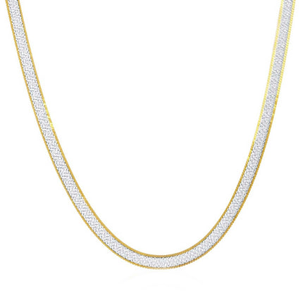 Women's Chain - Two Tone Silver 4mm Reversible Herringbone | Q-5741-16 ,