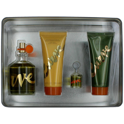 Liz Claiborne Men's Curve Gift Set - In A Tin Box Refreshing Fragrance Notes, 4 Piece ,