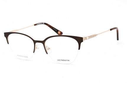 Liz Claiborne Women's Eyeglasses - Clear Demo Lens Brown Gold Frame | L 658 0FG4 00 ,