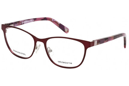 Liz Claiborne Women's Eyeglasses - Clear Lens Plum Light Rose Frame | L 630 0DW4 00 ,