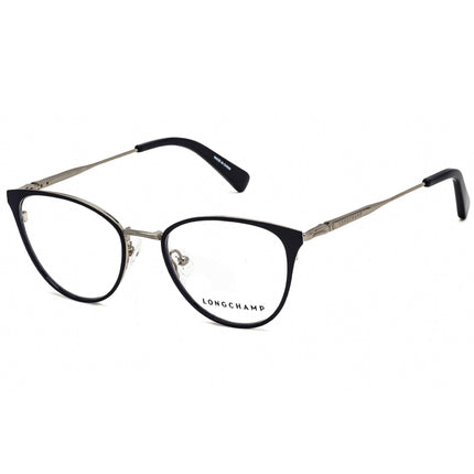 Longchamp Women's Eyeglasses - Clear Demo Lens Blue Metal Round Frame | LO2124 424 ,