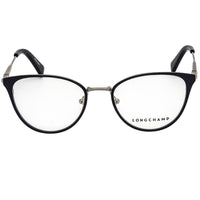 Longchamp Women's Eyeglasses - Clear Demo Lens Blue Metal Round Frame | LO2124 424 ,